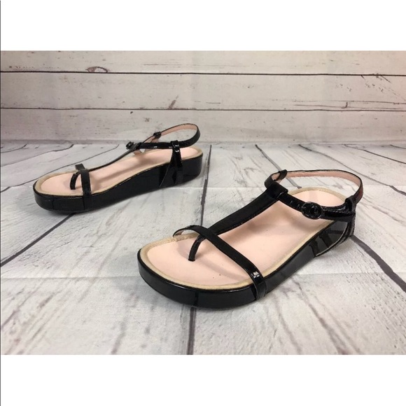 Taryn Rose Black Amor Patent Leather Sandal 6 - Picture 7 of 8